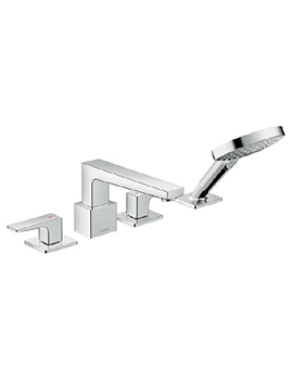 4-hole rim-mounted bath mixer with lever handles - 32552000