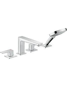 Hansgrohe 195mm Spout 4-Hole Rim-Mounted Bath Mixer With Lever Handles - 32553000