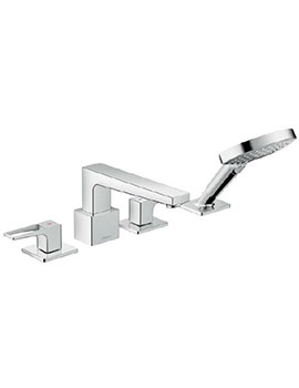 Hansgrohe 195mm Spout 4-Hole Rim-Mounted Bath Mixer With Loop Handles - 74553000