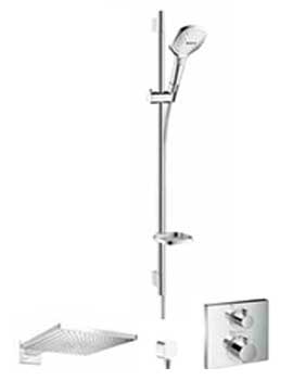 Hansgrohe Square Valve With Raindance 300 Overhead and Select Rail Kit - 88101004