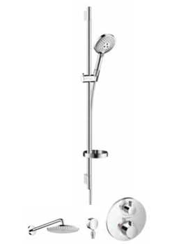 Hansgrohe Round Valve With Raindance Select Rail Kit and Air 240 Overhead - 88101003