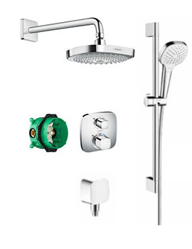 Hansgrohe Soft Cube Valve with Croma Select 180 Overhead And Rail Kit - 88101000