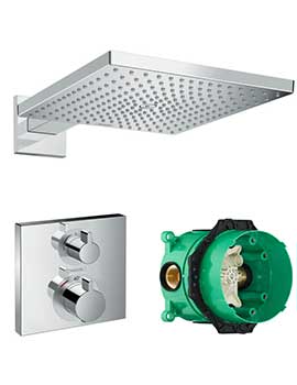 Hansgrohe Square valve with Raindance (300) overhead - 88101025  By Hansgrohe