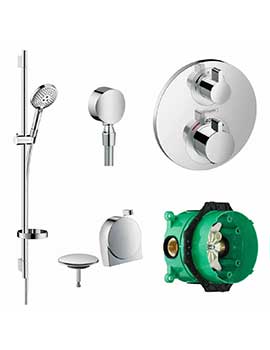 Hansgrohe Round valve with Raindance Select rail kit and Exafill  By Hansgrohe