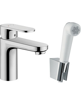 Vernis Blend Single lever basin mixer 100 with bidette hand shower and shower hose 160 cm Chrome - 7