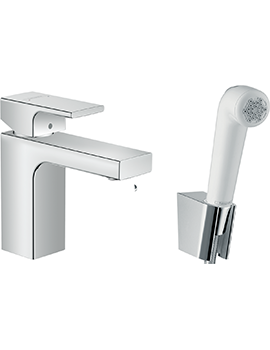Vernis Shape Single lever basin mixer 100 with bidette hand shower and shower hose 160 cm Chrome - 7