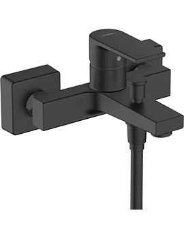 Hansgrohe Vernis Shape Single lever bath mixer for exposed installation Matt Black - 71450670