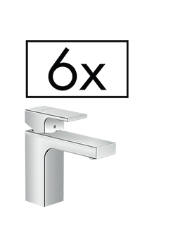 Vernis Shape Single lever basin mixer 100 with pop-up waste set project pack (6 pcs.) Chrome - 71597