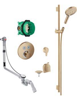 Round Select Valve Set with Raindance Rail Kit & Exafill - Brushed Bronze