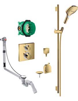 Square concealed valve with Raindance Select rail kit and Exafill PGO