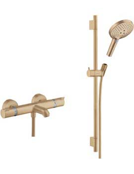 Ecostat Comfort exposed bath/shower valve with Raindance Select rail kit BBR