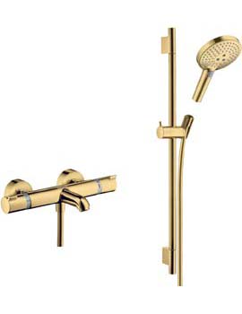 Hansgrohe Ecostat Comfort exposed bath/shower valve with Raindance Select rail kit PGO