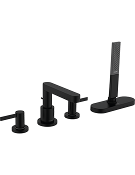 Hansgrohe HG Finoris 4-h.bath mix fs rim w.sBox MB Matt Black - 76444670