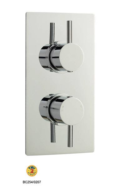 Home of Ultra Quest Square Plate Thermostatic Twin Shower Valve