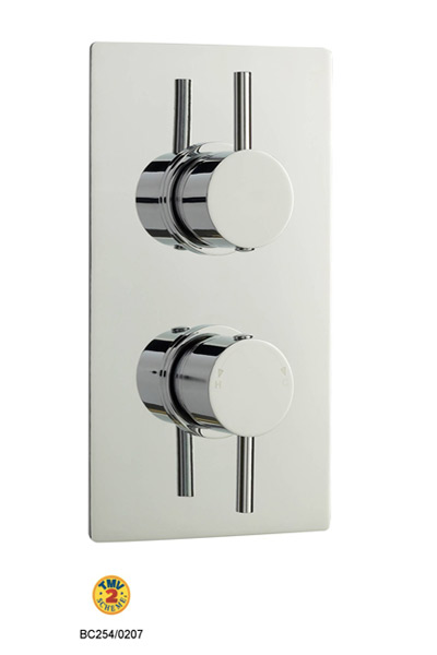 Home of Ultra Quest Square Plate Thermostatic Twin Shower Valve  By Home of Ultra