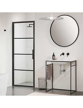 Impey Impey Soho Pivot Door Black Shower Enclosure - Left