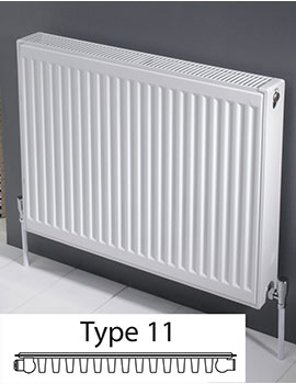 Kartell K-Rad Compact Radiator 300 High  Single Panel Single Convector (Type 11) White