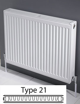 K-Rad Compact Radiator 600 High  Double Panel Single Convector (Type 21) White