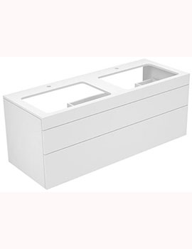 Keuco Edition 400 Vanity Unit For 2 Ceramic Washbasins with Tap Holes 1400mm