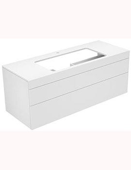 Keuco Edition 400 Vanity Unit 2 Drawers With Tap Holes 1400mm