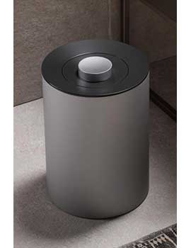 Keuco Collection Plan Waste Bin In Aluminium/Black Grey - 04989