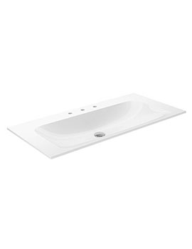 Keuco Plan Ceramic Washbasin With 3 Tap Holes 1005mm - 32970