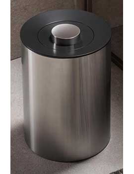 Keuco Collection Plan Waste Bin In Polished Stainless Steel/Black Grey - 04989