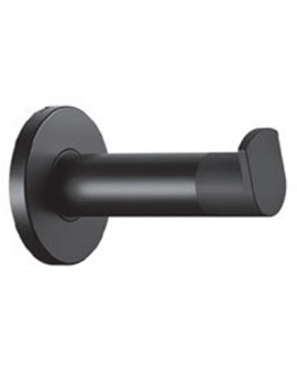 Collection Plan Towel Hook with Door Buffer in Black