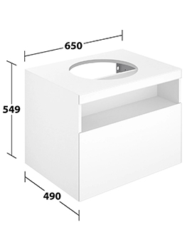 Stageline 1 Drawer Unit 650mm for CounterTop Basin - 32853