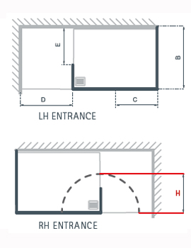 Matki Boutique Walk-in Corner with Tray - NWSC