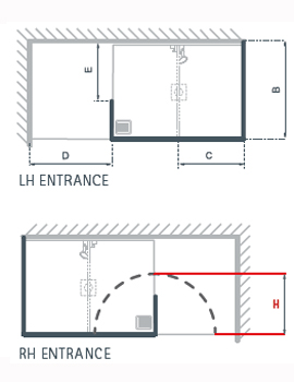 Boutique Walk-in Corner with Tray & Blade Mixer Assembly - NWSC