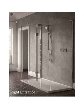 Matki Boutique Three-Sided Walk-In Shower with Hinge Panel and Intergrated Tray  By Matki