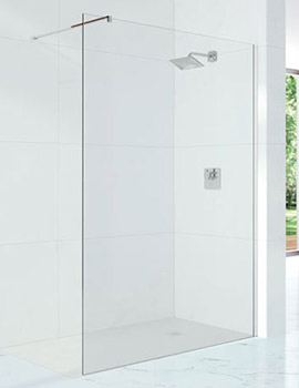 Merlyn 10 Series Wet Room Glass Panel with Stabilising Bar  By Merlyn