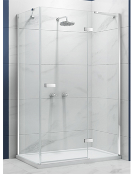 Merlyn Essence Frameless Hinge and Inline Panel with Side Panel
