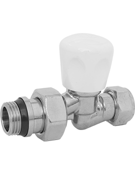 Radox 15mm Aquarius White Straight Radiator Valve - RV-AQ15ST03-WH