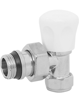 Radox 15mm Aquarius White Angled Radiator Valve - RV-AQ15AN03-WH  By Radox