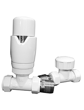 Radox Thermostatic Straight Valve Pack in White - RV-TRVPCKST-WH