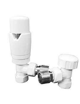 Radox TRV Angled Radiator Valve Pack White - RV-TRVPCKAN-WH  By Radox