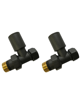 Radox Straight Black Pearl Angled Valve - RV-CI15STOA-BP