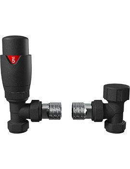 Radox Thermostatic Black Pearl Angle Valve Set - RV-TRVPCKAN-BP  By Radox