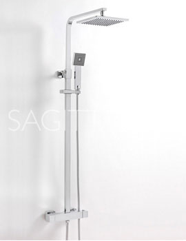 Sagittarius Stark Cube Deluxe Thermostatic Shower & Riser Set  By Sagittarius