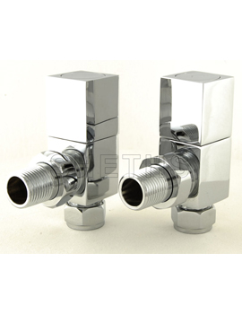 Sheths Cubex Angled Square Radiator Valves - Chrome