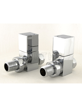 Sheths Cubex Square Straight Radiator Valves - Chrome