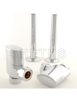 Sheths Ellipse - Oval Radiator Valve inc sleeves - chrome pair