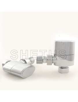 Ellipse - Oval Radiator Valve chrome pair without sleeve kit