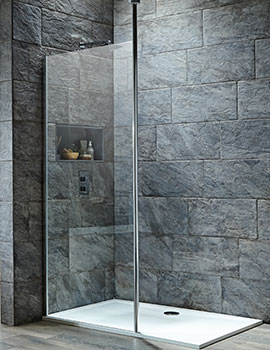 Sheths Scudo i8 Single Wetroom Panel with Floor to Ceiling Post  By Sheths