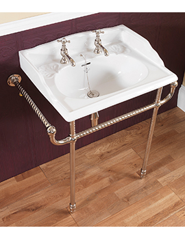 Silverdale Traditional Victorian 635mm Wash Basin With Stand and Towel Rail