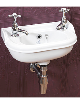 Silverdale Traditional Victorian 2 Tap Holes Micro Basin 400mm