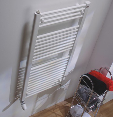 The Radiator Company Lupin Towel Rail in White  By The Radiator Company