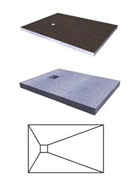 Elements Rectangular Shower Base with End Centre Drain -40mm